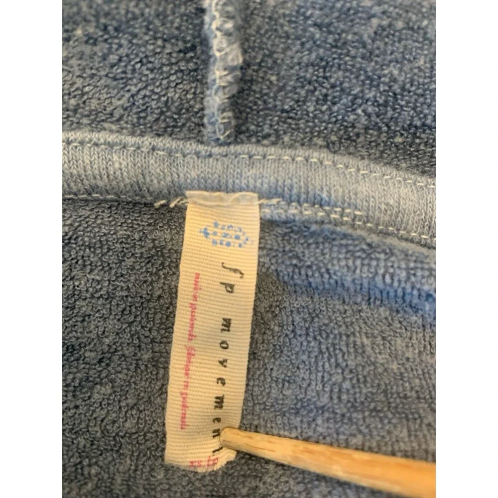 Fp Free People Movement Believe It Lace Up Crop Hoodie Blue Sweatshirt Size XS